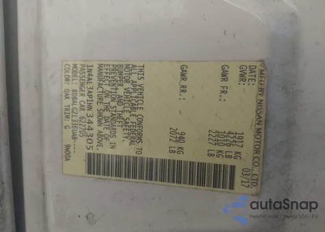 2017 Nissan Altima 2.5 S z USA, uszkodzony, nr VIN 1N4AL3AP1HN344305